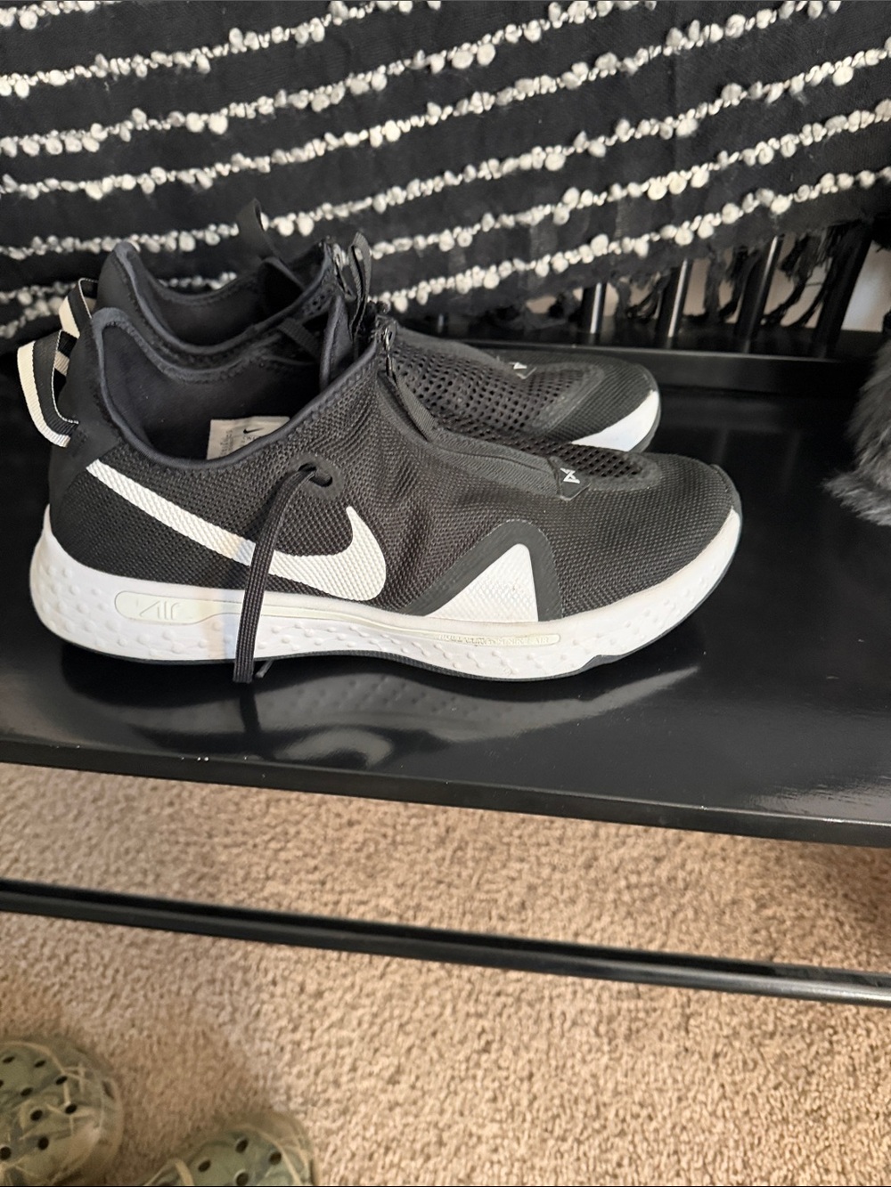 Nike PG4 Paul George Black and White Athletic Sneakers
